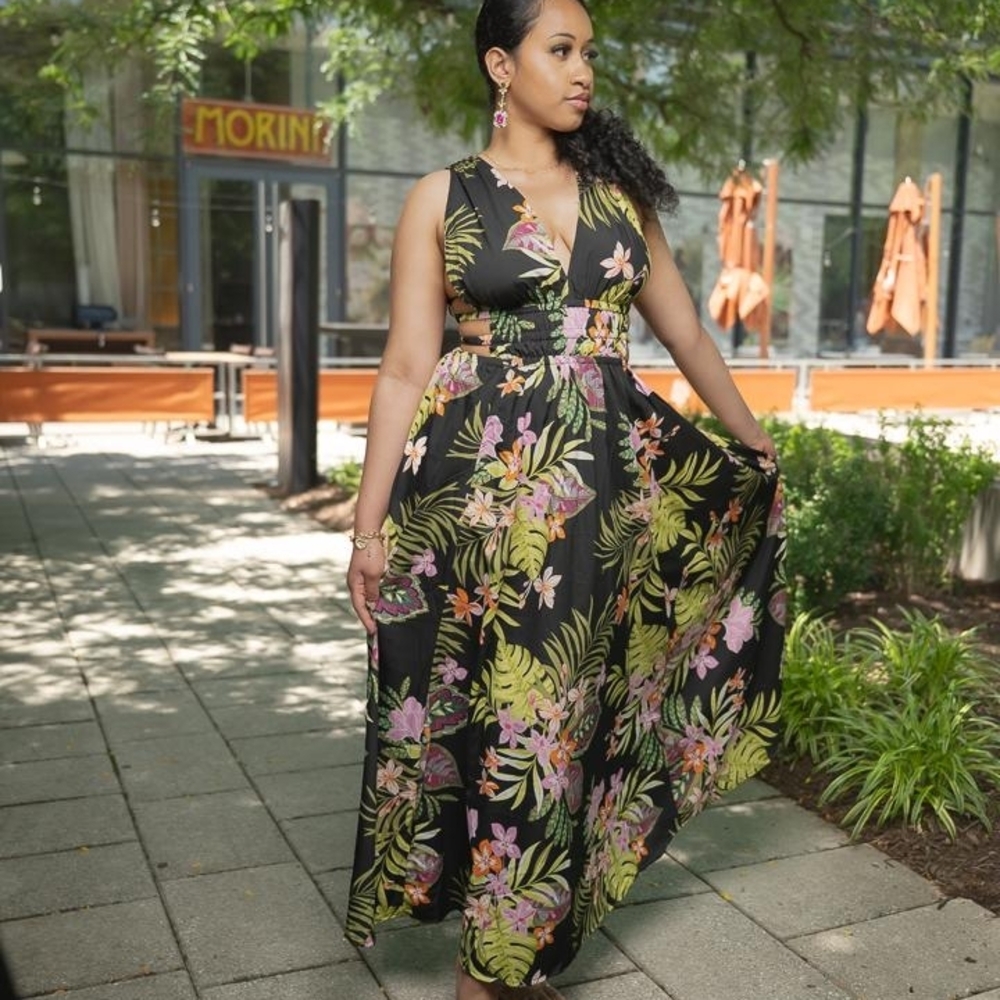 Black Floral Maxi Dress